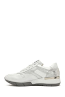 Women's White Lace-Up Side Zipper Leather Sneaker | Derimod