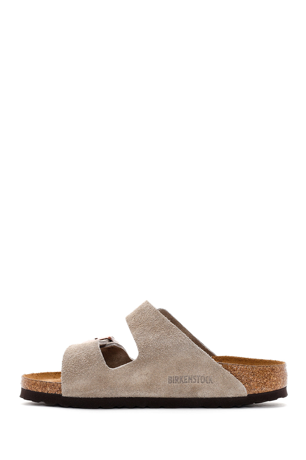 Birkenstock Kadın Vizon Süet Deri Çift Tokalı Arizona Sfb Düz Terlik