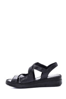 Kadın Siyah Deri Comfort Sandalet | Derimod
