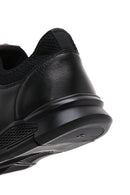 Erkek Siyah Bağcıklı Deri Casual Sneaker | Derimod