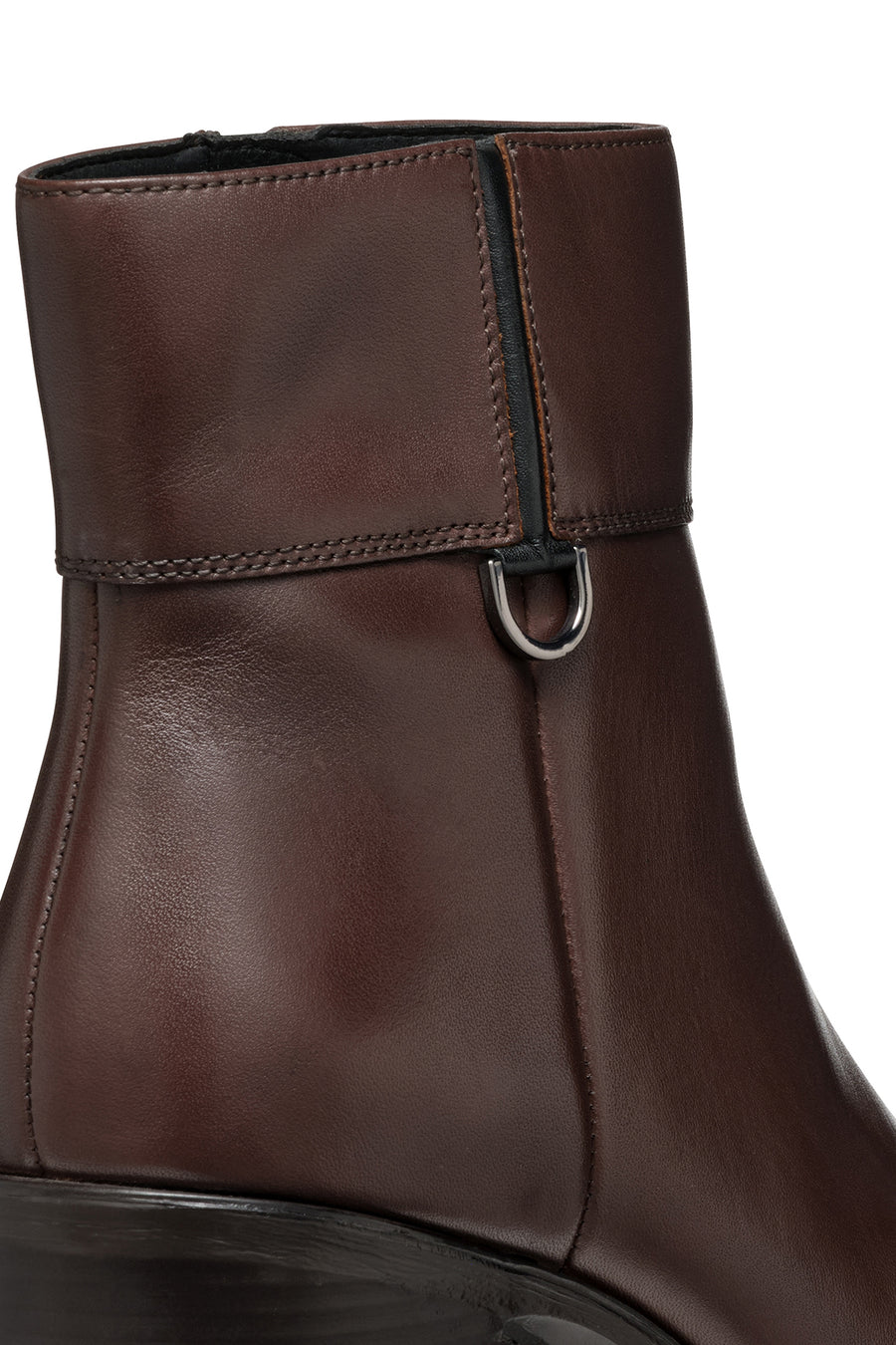 Geox Women's Brown New Asheel Zippered Thick Heel Leather Boots