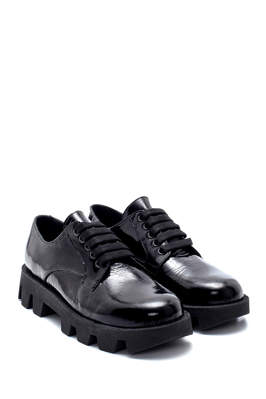 Women's Leather Patent Leather Thick Soled Oxford Shoes