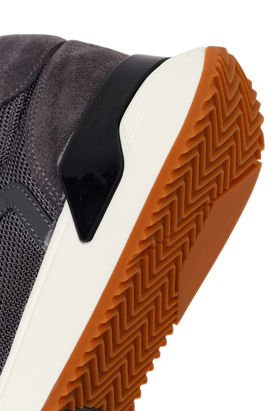 Erkek Gri Bağcıklı Kalın Tabanlı Deri Sneaker
