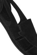 Woman Black Suede Espadrilles Sandal | Derimod