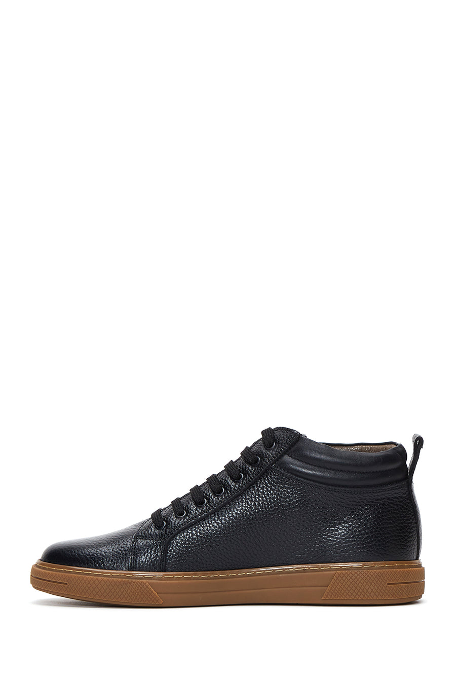 Erkek Siyah Deri Bilekli Sneaker Bot