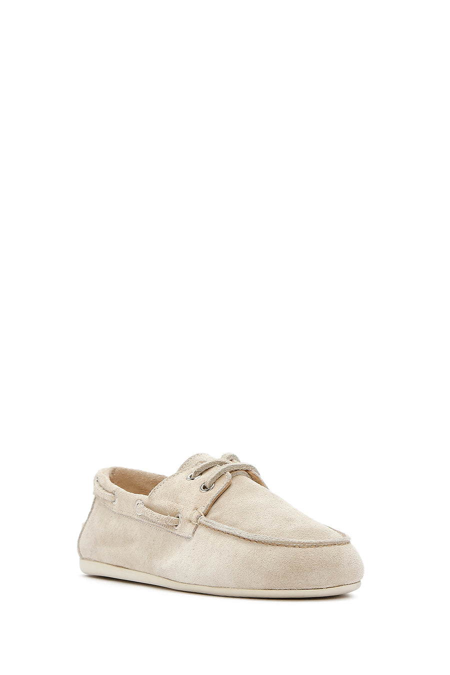 Women's Beige Lace-up Suede Leather Shoes
