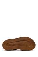 Woman Brown Buckled Thick-Soled Leather Sandal | Derimod