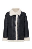 Oslo Women's Beige Reversible Teddy Coat | Derimod