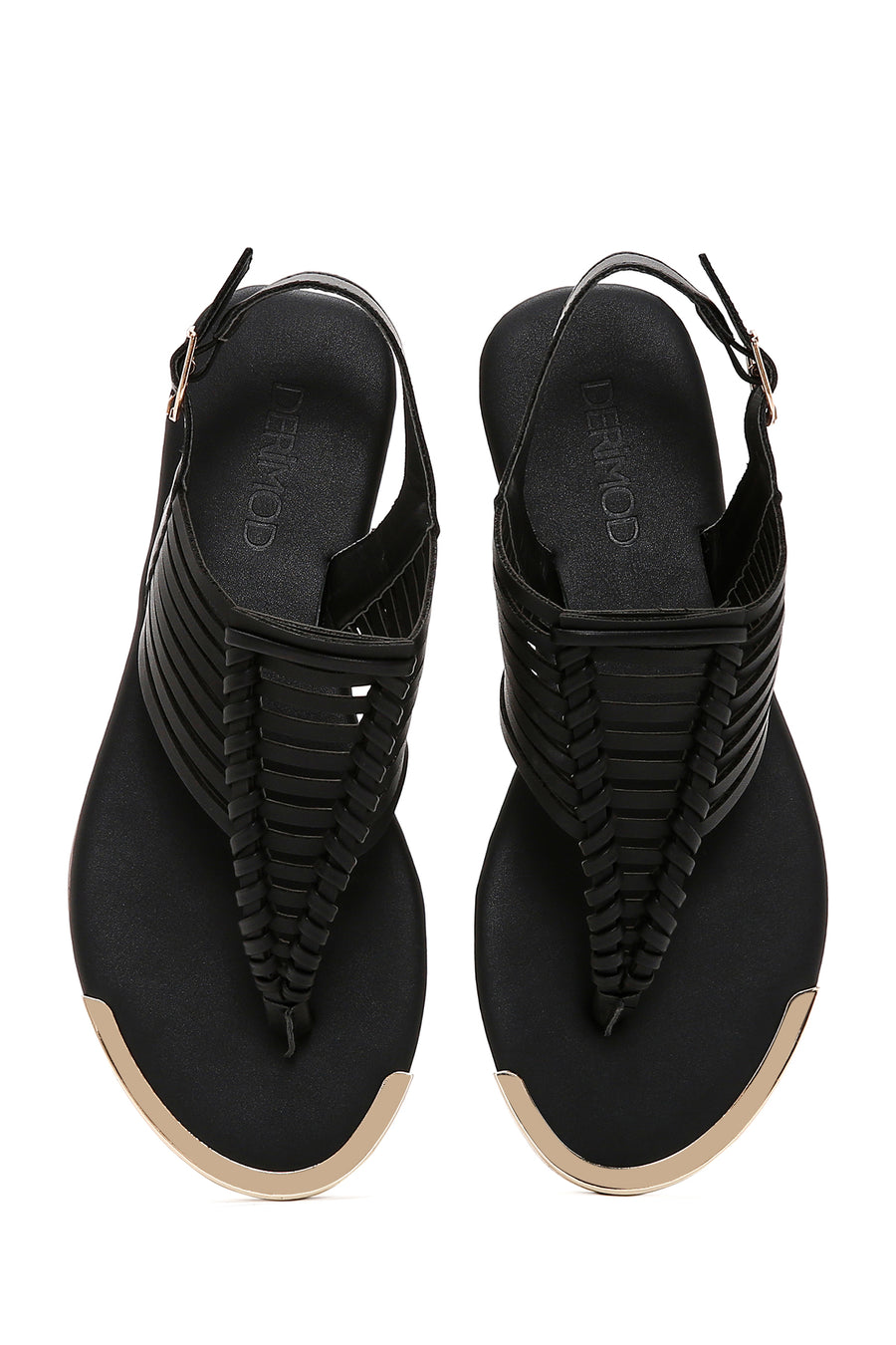 Kadın Siyah Arkadan Bantlı Parmak Arası Sandalet