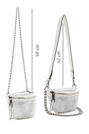 Women's White Long Strap Stone Cross Bag | Derimod