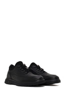 Erkek Siyah Bağcıklı Deri Casual Sneaker | Derimod