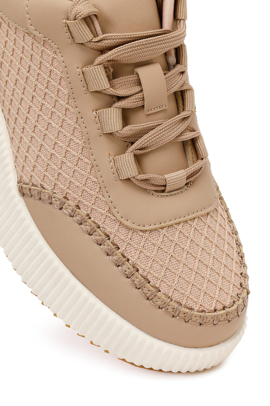 Kadın Bej Kalın Tabanlı Sneaker