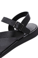 Women's Black Leather Comfort Sandals | Derimod
