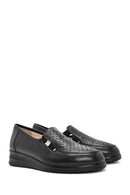 Kadın Siyah Dolgu Topuklu Deri Comfort Loafer | Derimod