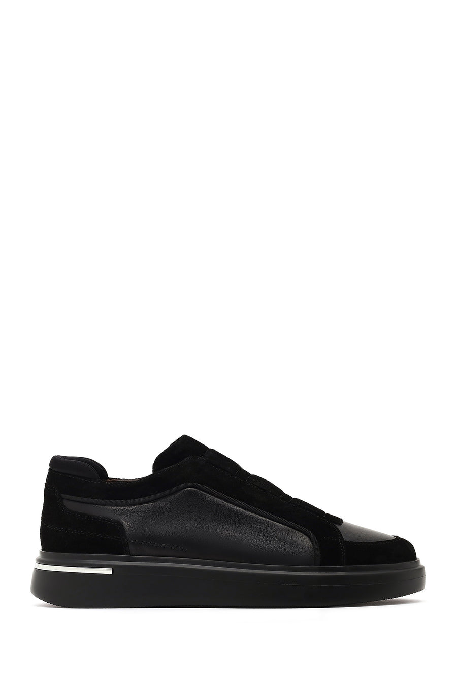 Men's Black Thick-Soled Leather Sneaker 25WFD604914 | Derimod