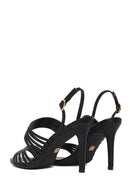 Woman Black Ankle-Buckle Slim High-Heel Sandals | Derimod