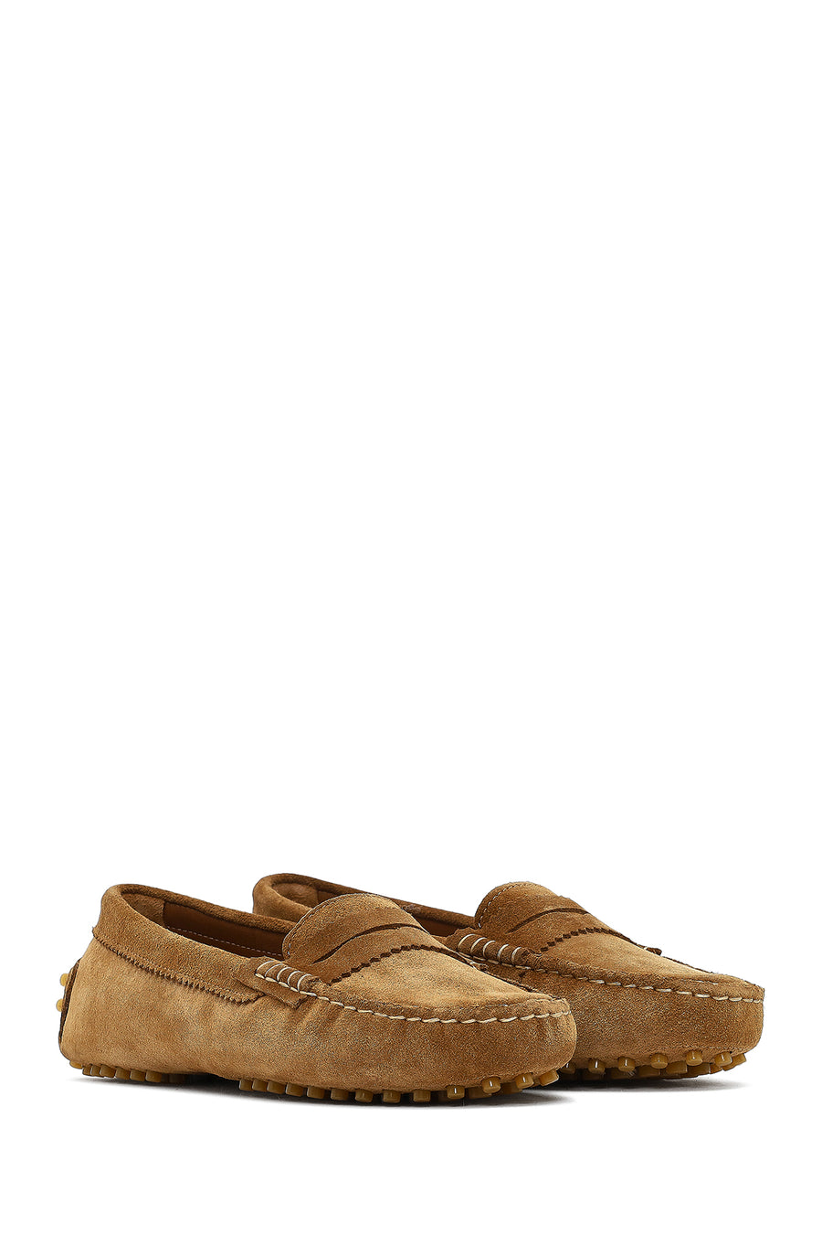 Women's Tan Suede Leather Loafer