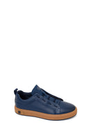 Male Navy Lace-up Leather Sneaker | Derimod