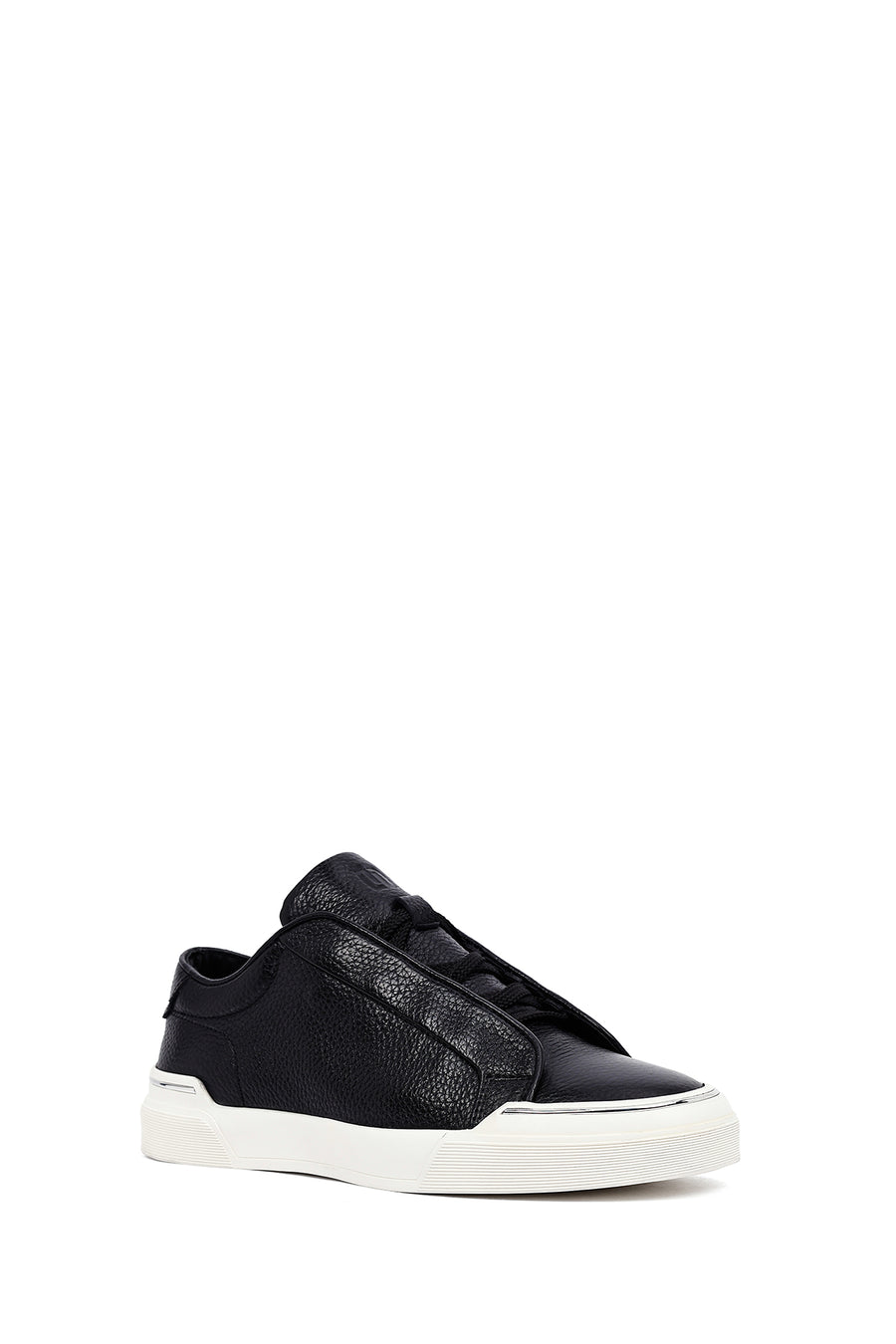Erkek Siyah Bağcıklı Deri Sneaker