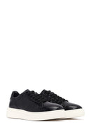 Erkek Siyah Kroko Bağcıklı Deri Sneaker | Derimod