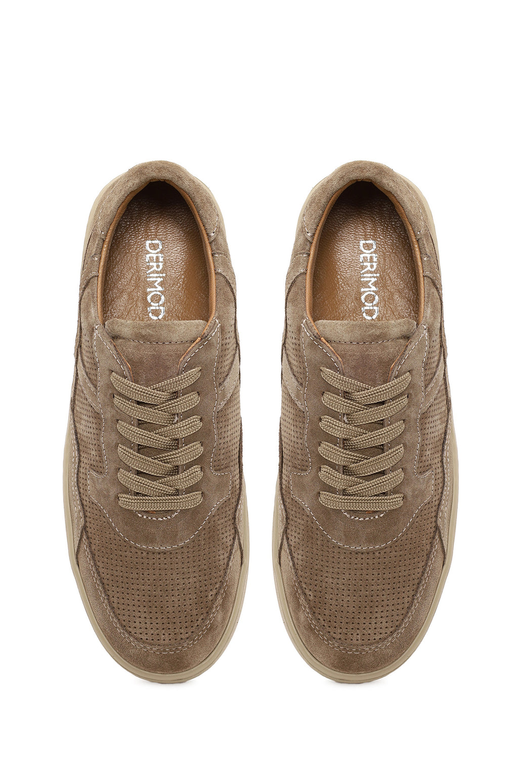 Kadın Vizon Bağcıklı Süet Deri Sneaker