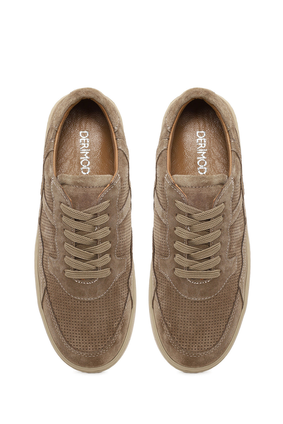 Kadın Vizon Bağcıklı Süet Deri Sneaker