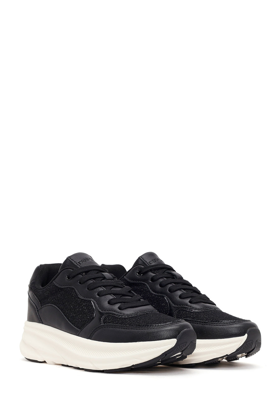 Kadın Siyah Bağcıklı Kalın Tabanlı Sneaker
