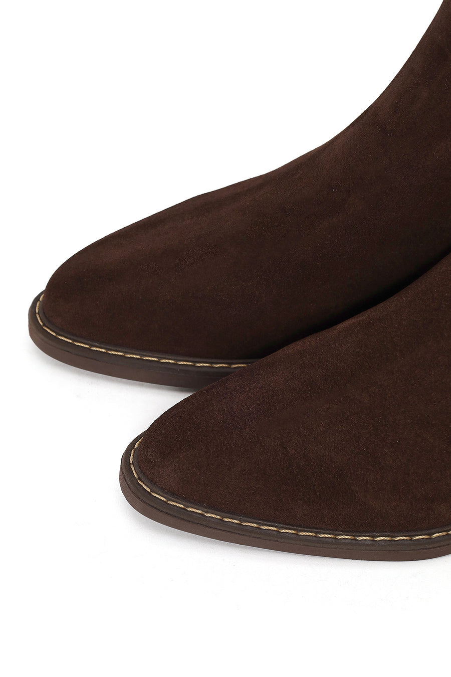 Woman Brown Suede Chelsea Boots