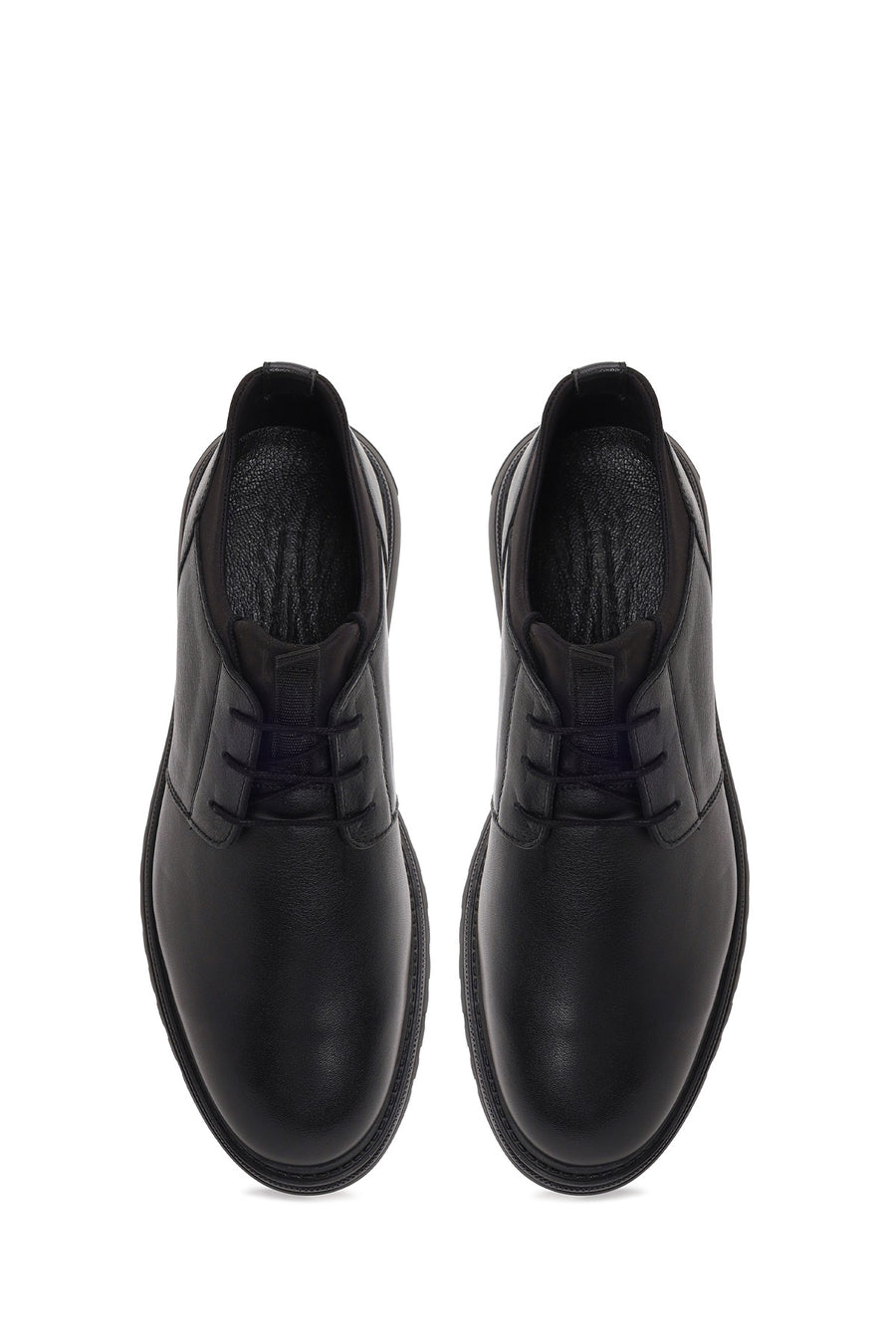 Male Black Lace-Up Leather Casual Shoes