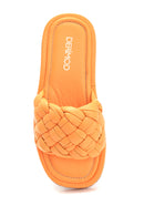 Women's Leather Knit Detailed Slippers | Derimod