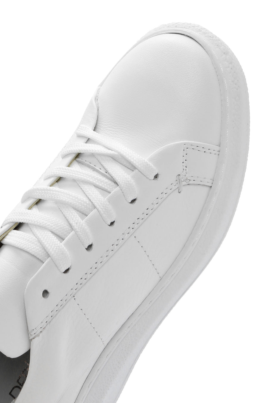 Kadın Beyaz Bağcıklı Deri Sneaker
