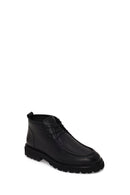 Male Black Lace-up Leather Casual Boots | Derimod