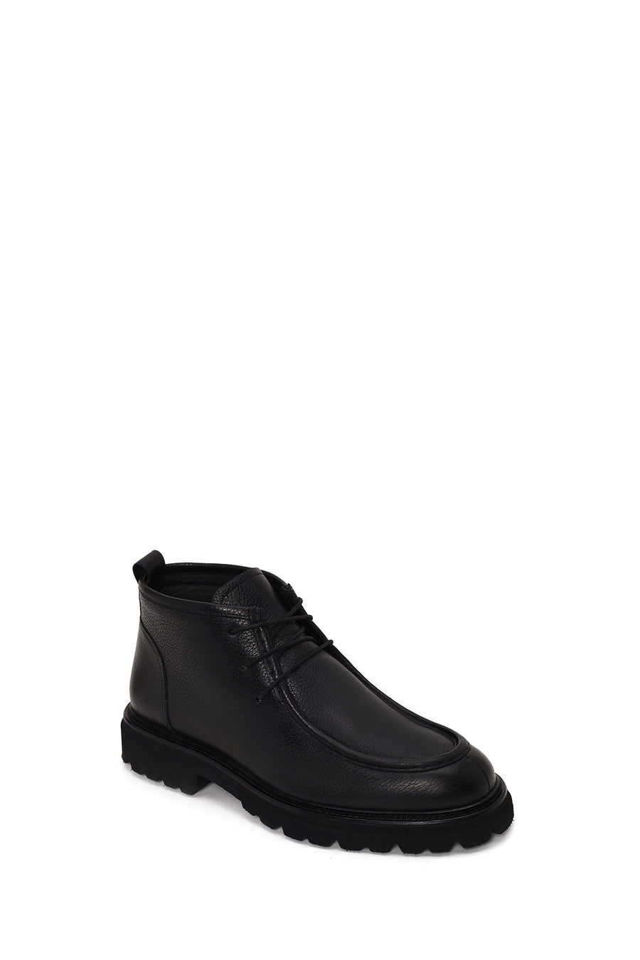 Male Black Lace-up Leather Casual Boots