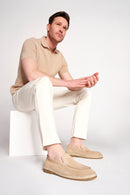 Erkek Bej Süet Deri Casual Loafer | Derimod