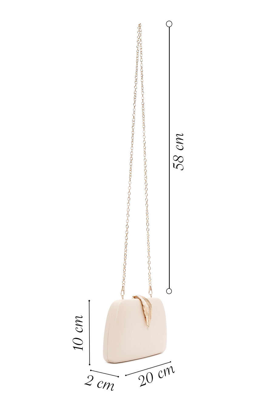 Women's Cream Long Chain Strap Clutch Bag