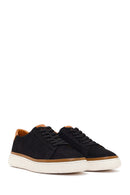 Male Black Lace-Up Nubuck Leather Sneaker | Derimod