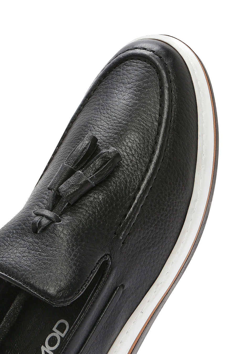 Erkek Siyah Püsküllü Deri Casual Loafer