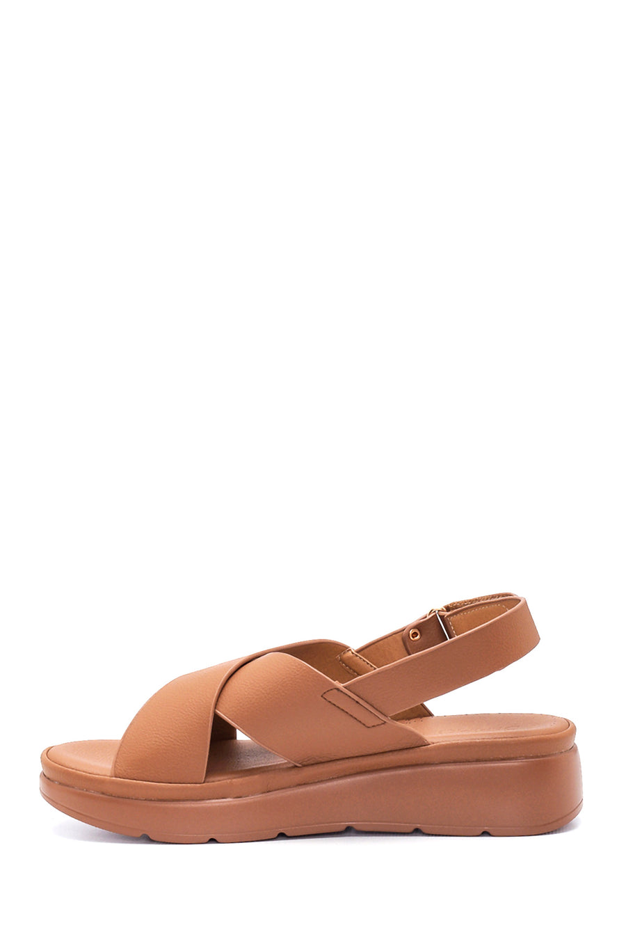 Women's Tan Thick Sole Comfort Sandals