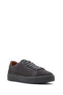 Erkek Gri Bağcıklı Süet Deri Sneaker | Derimod