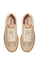 Kadın Vizon Bağcıklı Kumaş Sneaker | Derimod