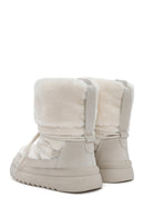 Women's White Fur Detailed Leather Boots | Derimod