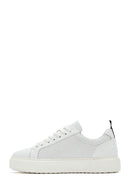 Erkek Beyaz Bağcıklı Deri Sneaker | Derimod