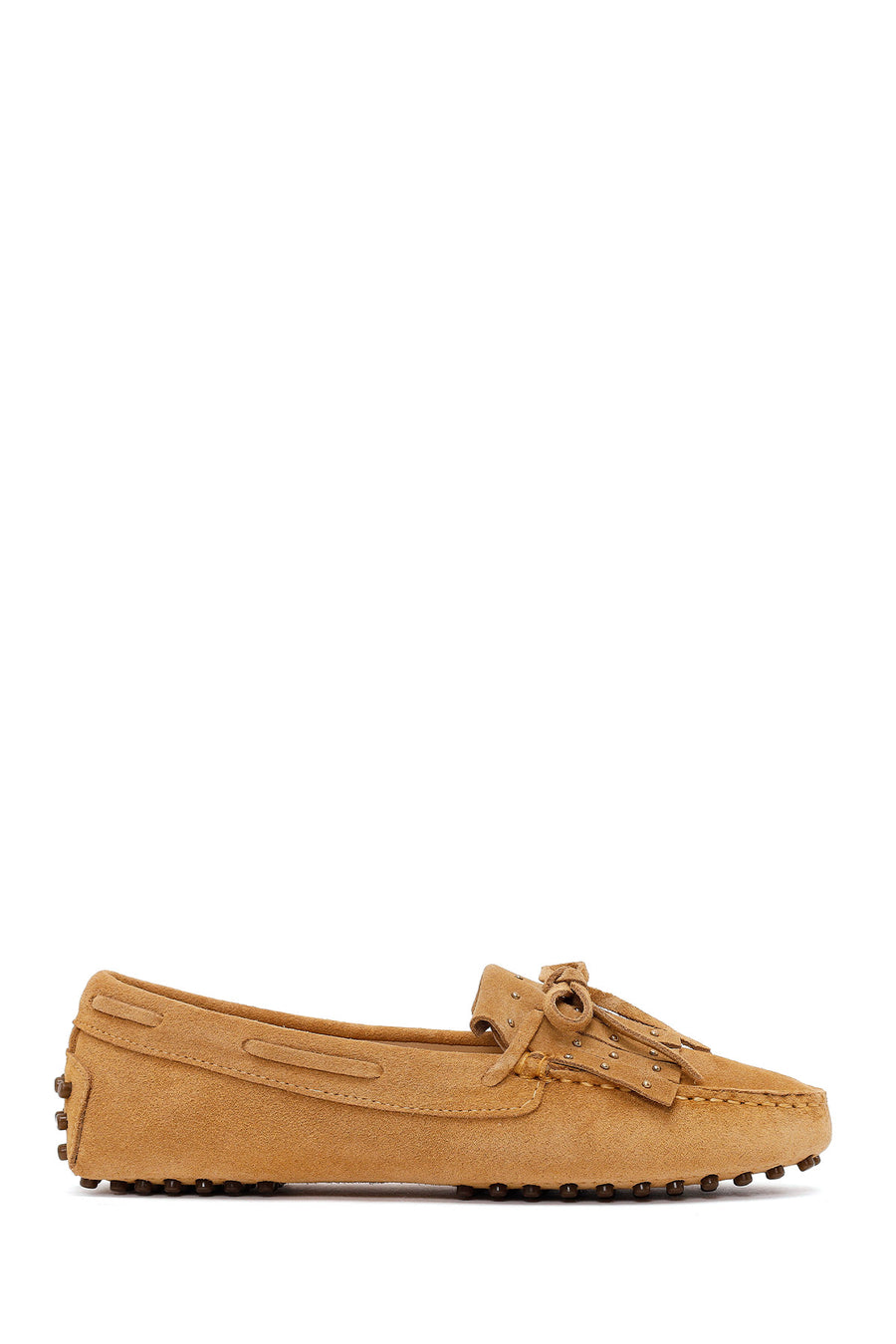Kadın Camel Püsküllü Süet Deri Loafer 26PFD291010 | Derimod