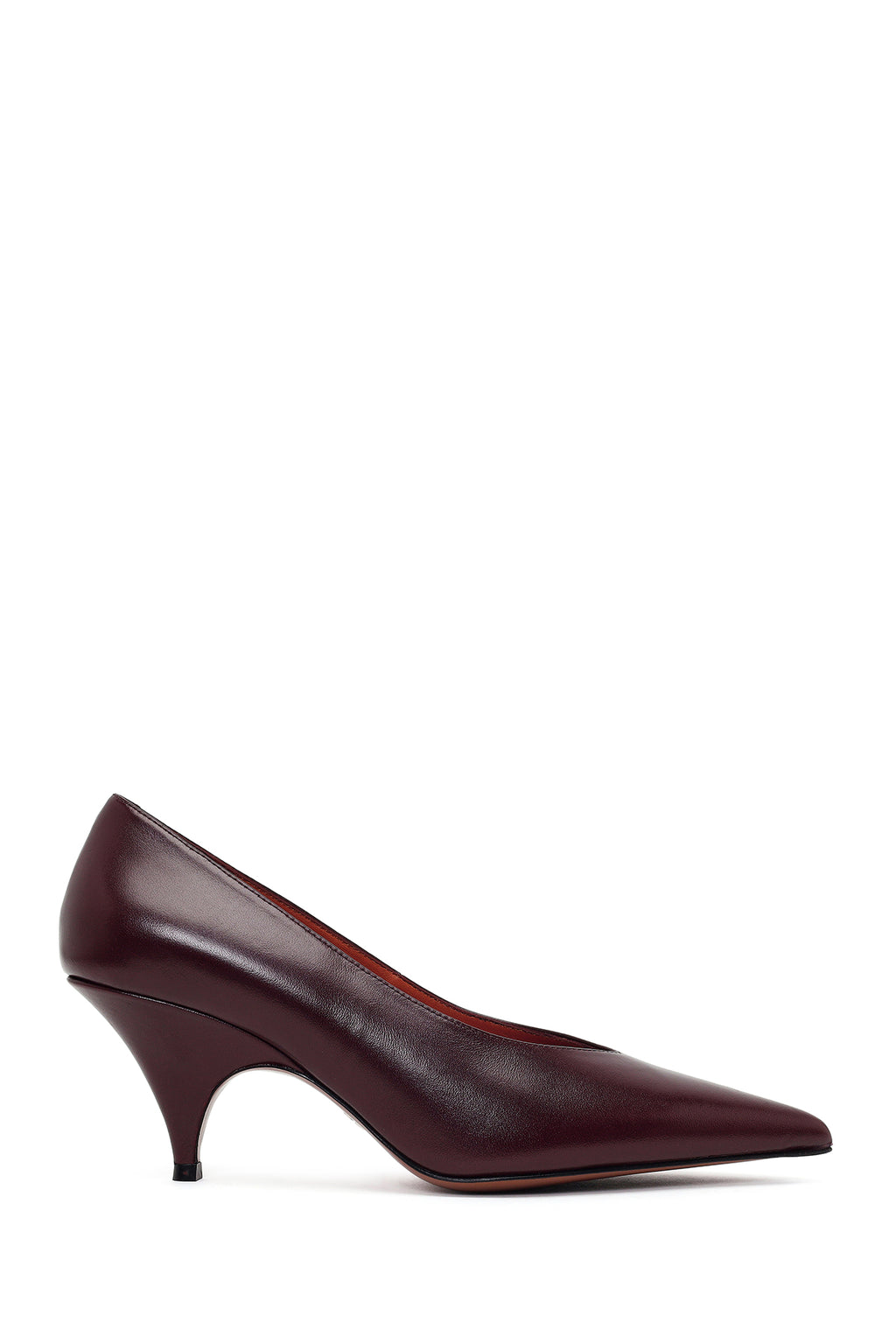 Kadın Bordo Topuklu Deri Stiletto