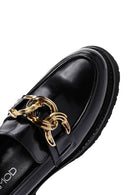 Kadın Siyah Rugan Deri Tokalı Casual Loafer | Derimod