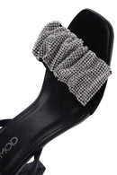 Women's Black Stone Heeled Sandals | Derimod