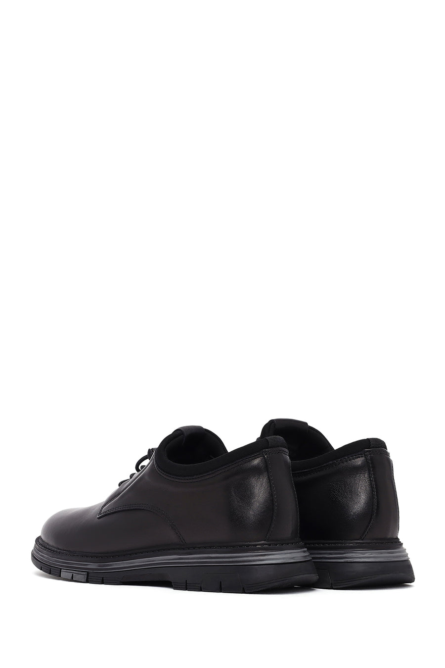 Male Black Lace-up Leather Casual Shoes