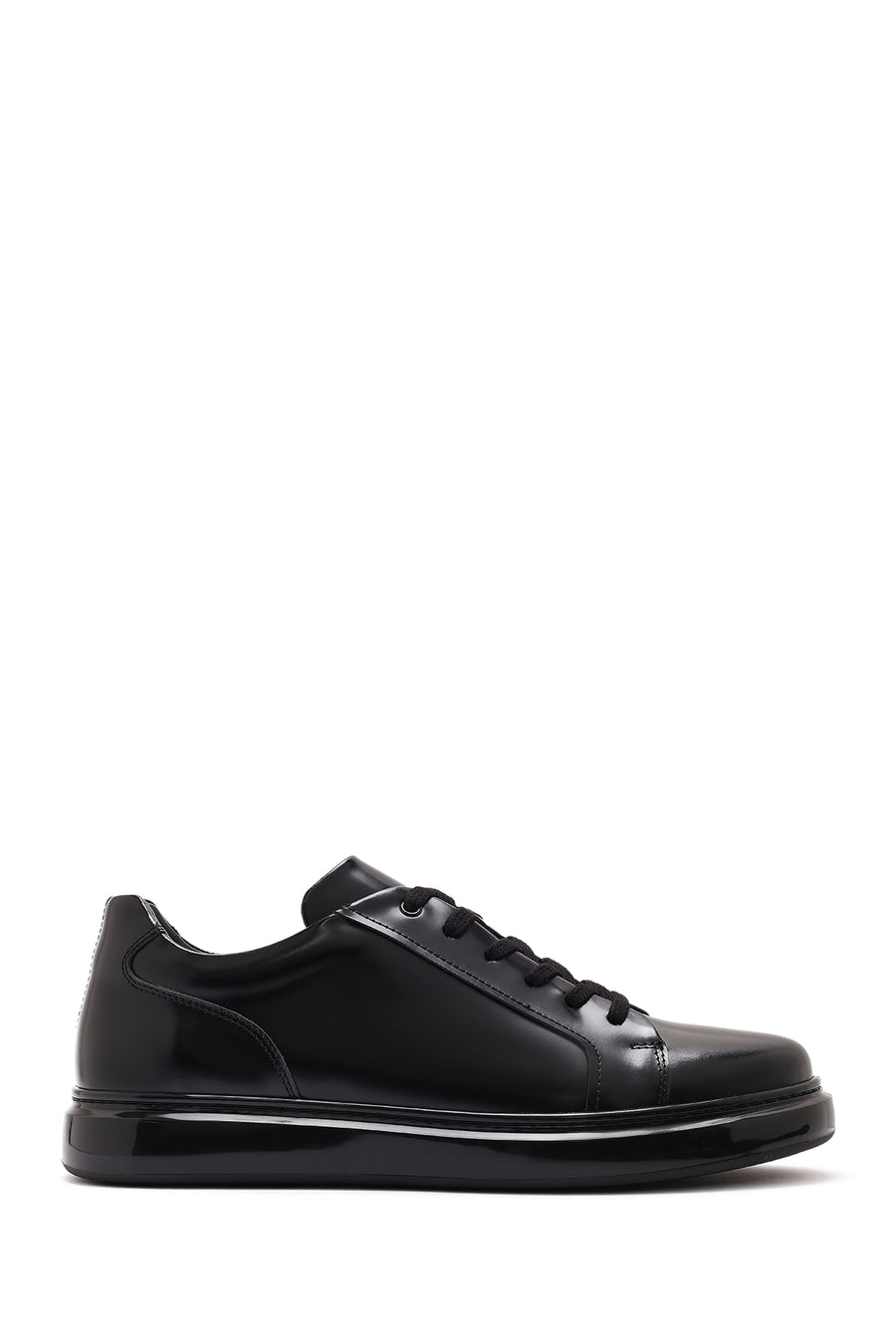 Erkek Siyah Bağcıklı Deri Sneaker 25SFD632722 | Derimod