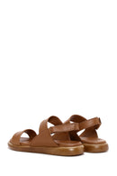 Women's Tan Leather Comfort Sandals | Derimod