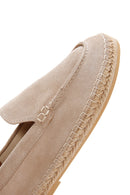 Men's Beige Suede Leather Espadrille | Derimod